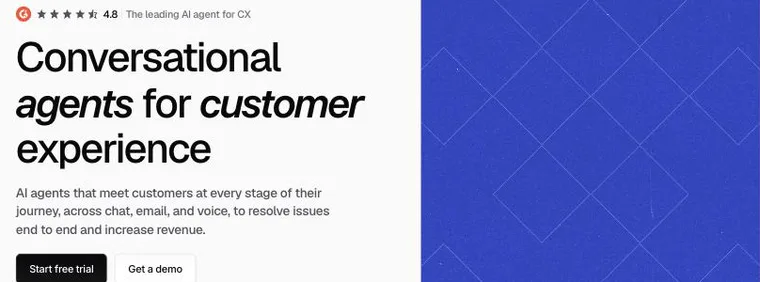 The Chatbase official website home screen, headlined Conversational agents for customer experience, describing AI agents that resolve issues across chat, email, and voice