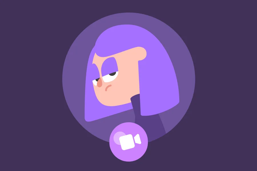 Duolingo のキャラクター「Lily」とビデオ通話アイコン。Duolingo Max のAIビデオ通話機能を表す公式イラスト